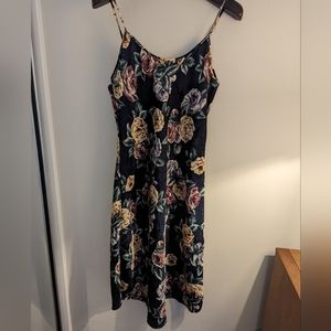 Dark academia floral slip dress